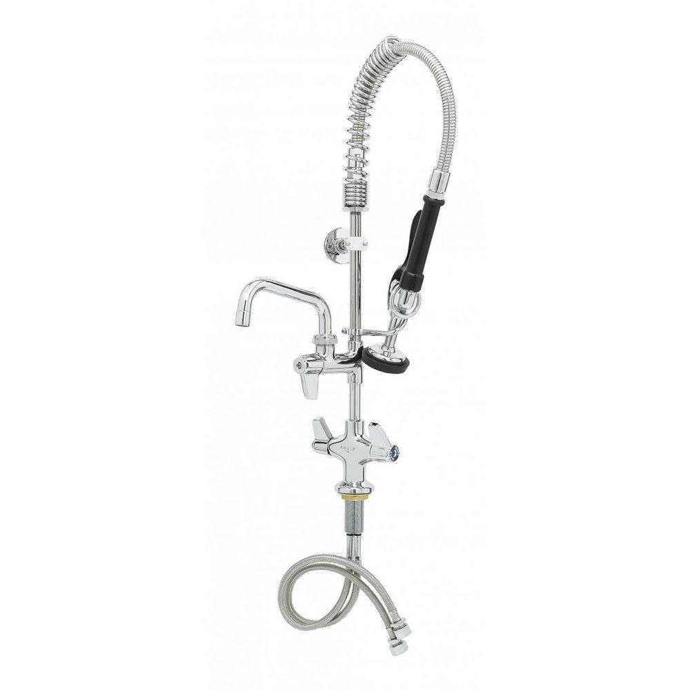 Equip Mini-PRU: Single Hole, Dual-Temp, 5SV, 6" Swing Nozzle, Lever Handles, Wall Bracket 