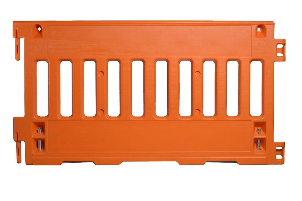 TrafFix Devices Orange 3 x 38 in. 23 lb. HDPE Wall Barrier with Leg 