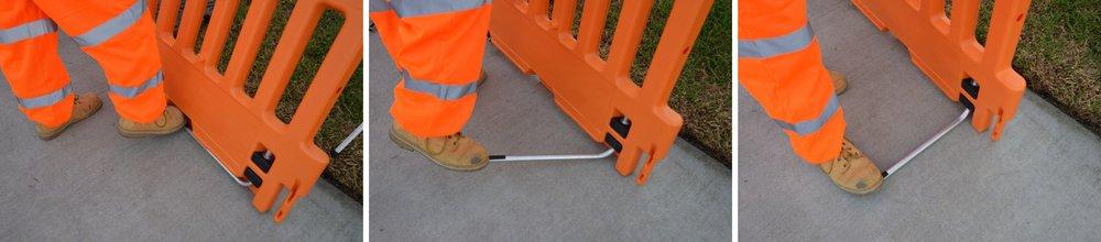 TrafFix Devices Orange 3 x 38 in. 23 lb. HDPE Wall Barrier with Leg 