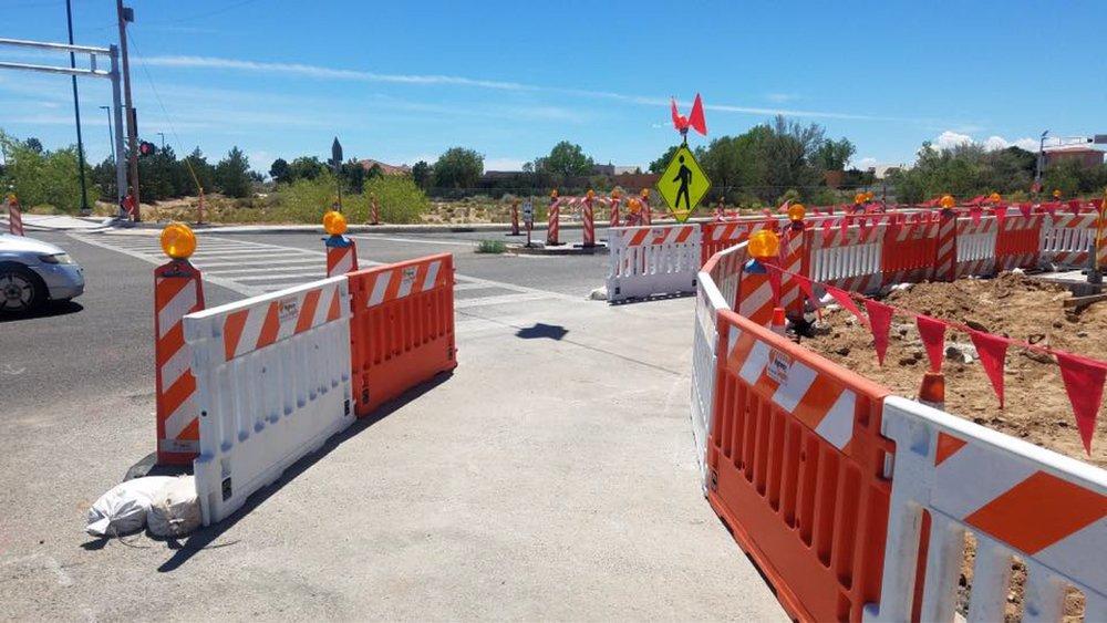 TrafFix Devices Orange 3 x 38 in. 23 lb. HDPE Wall Barrier with Leg 