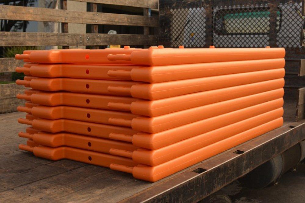 TrafFix Devices Orange 3 x 38 in. 23 lb. HDPE Wall Barrier with Leg 