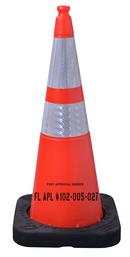 36 in. Orange Florida DOT Cone with Reflective Collar with 12 lb. Black Base