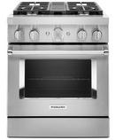 KitchenAid Stainless Steel 29-7/8 in. Gas 4-Burner Sealed Freestanding Range 