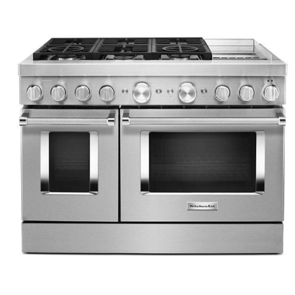 KitchenAid Stainless Steel 47-7/8 in. Gas 6-Burner Sealed Freestanding Range 