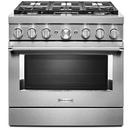 KitchenAid Stainless Steel 35-7/8 in. Gas 6-Burner Sealed Freestanding Range 