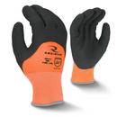 13G Latex Coated Cut Resistant Cold Weather Gloves in Orange High Visibility, M