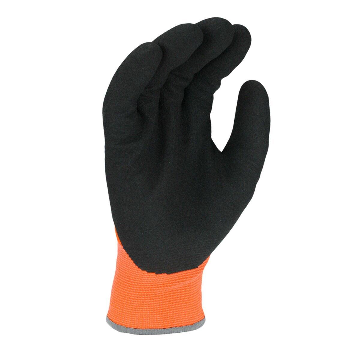 Radians Orange 13G Latex Coated Cut Resistant Cold Weather Gloves in Orange High Visibility 