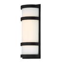 18W 1-Light 14 in. Outdoor Wall Sconce in Black