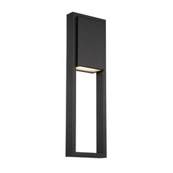 16W 1-Light 24 in. Outdoor Wall Sconce in Black