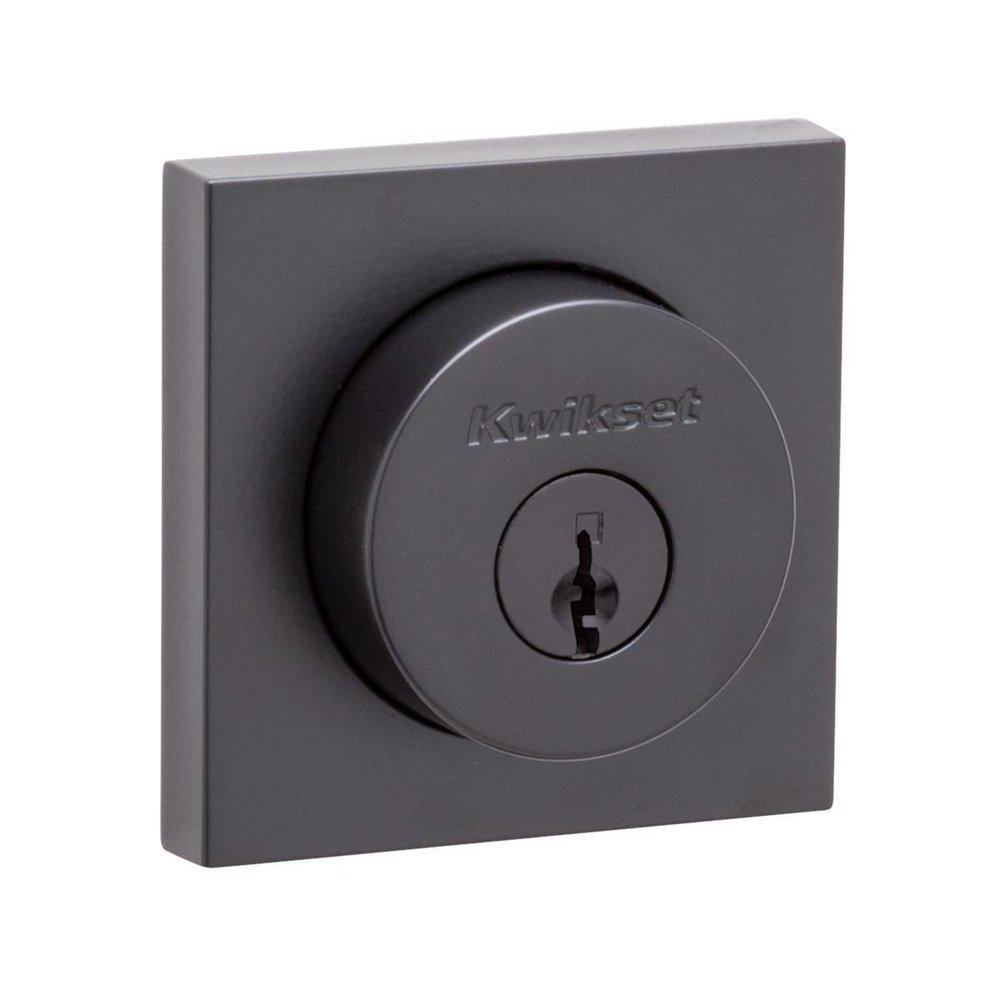 Kwikset Matte Black 2-17/32 x 1-13/32 in. Deadbolt Lock 