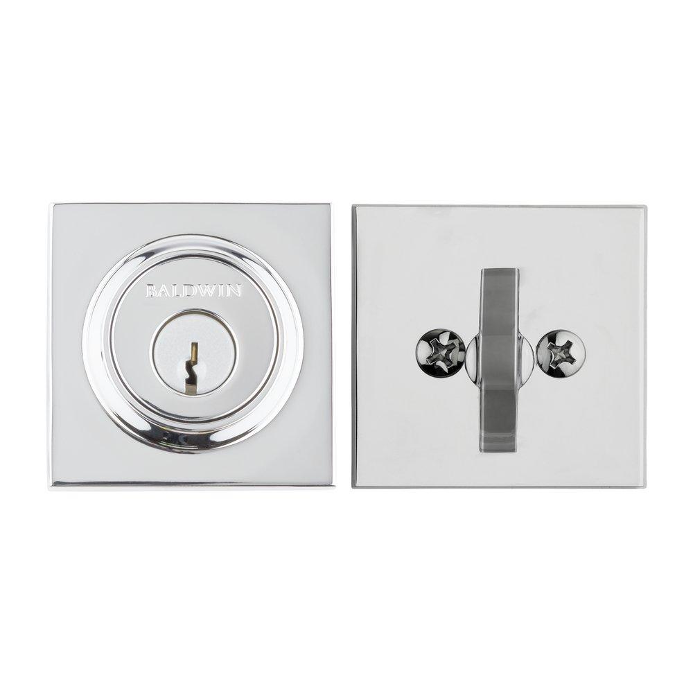 Baldwin Hardware Polished Chrome Brass Deadbolt Lock 