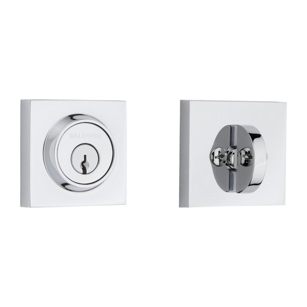 Baldwin Hardware Polished Chrome Brass Deadbolt Lock 