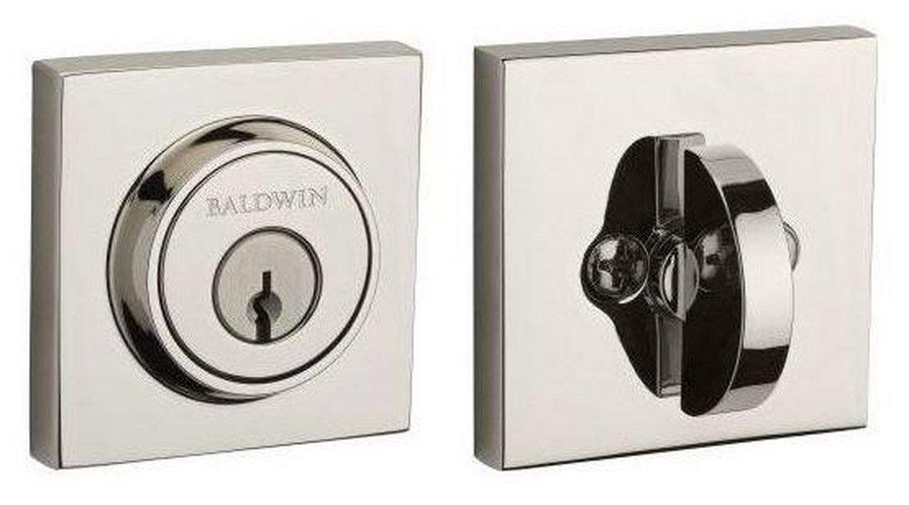 Baldwin Hardware Polished Nickel Brass Keyed Entry Deadbolt Lock 