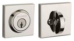 Brass Keyed Entry Deadbolt Lock in Polished Nickel