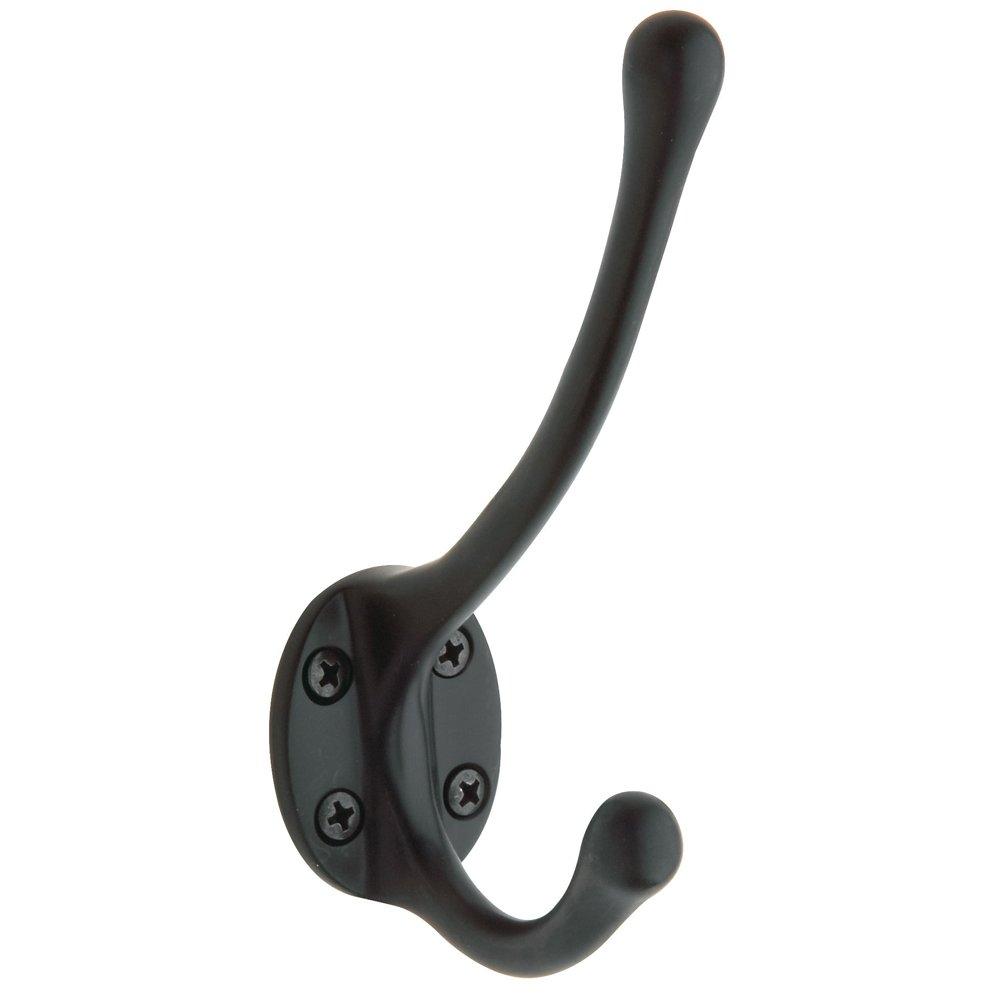 Baldwin Hardware Satin Black 2-Hook Robe Hook 