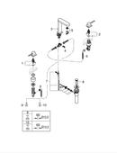 GROHE Brushed Nickel Two Handle Widespread Bathroom Sink Faucet Lever Handle 