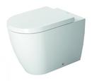 Elongated Toilet Bowl in White with White Satin Matte