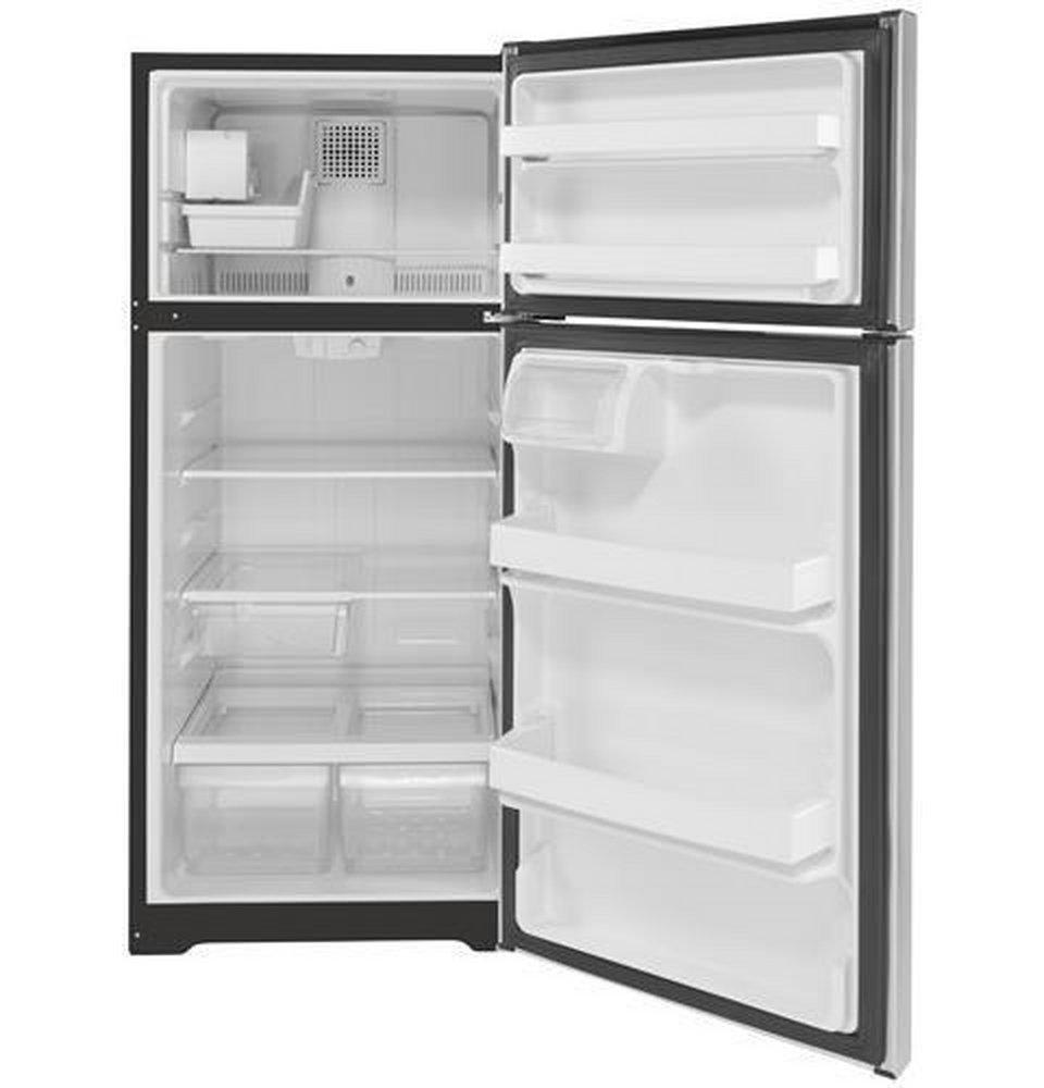 GE&reg; Stainless Steel 28 in. 12.6 cu. ft. Top Mount Freezer Refrigerator 
