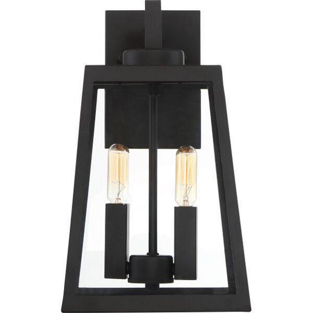 NUVO Matte Black 60W 2-Light 13-1/2 in. Outdoor Wall Sconce 