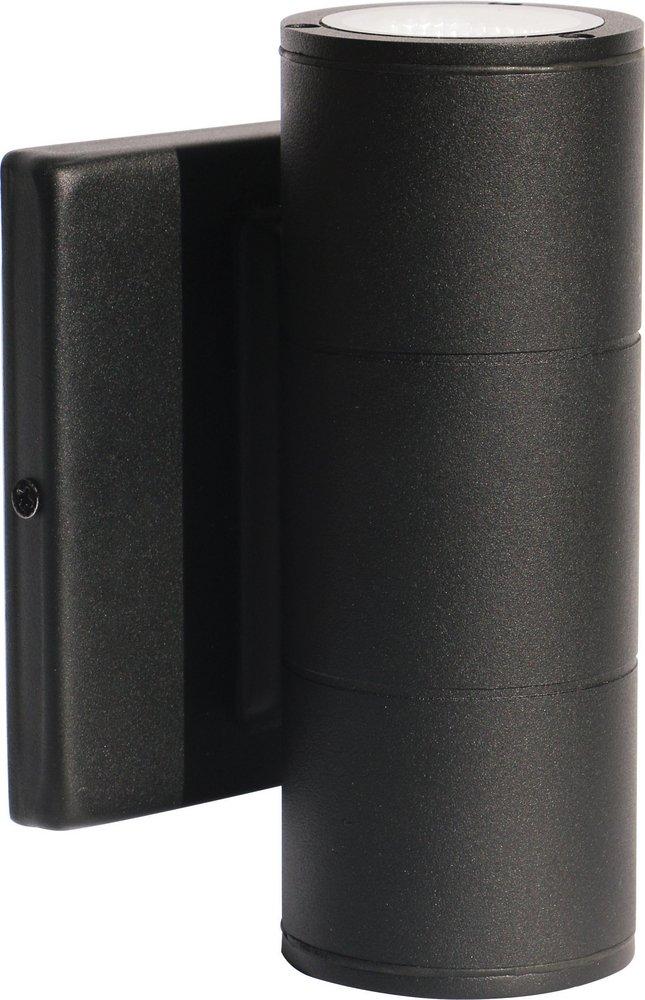 NUVO Black 10W 2-Light 6-77/100 in. Outdoor Wall Sconce 