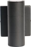 NUVO Black 10W 2-Light 6-77/100 in. Outdoor Wall Sconce 