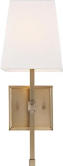 HIGHLINE; 1 LIGHT; VANITY; BURNISHED BRASS FINISH WITH WHITE LINEN SHADE 