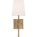 HIGHLINE; 1 LIGHT; VANITY; BURNISHED BRASS FINISH WITH WHITE LINEN SHADE 