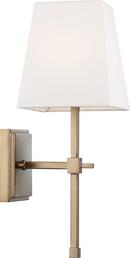 HIGHLINE; 1 LIGHT; VANITY; BURNISHED BRASS FINISH WITH WHITE LINEN SHADE 
