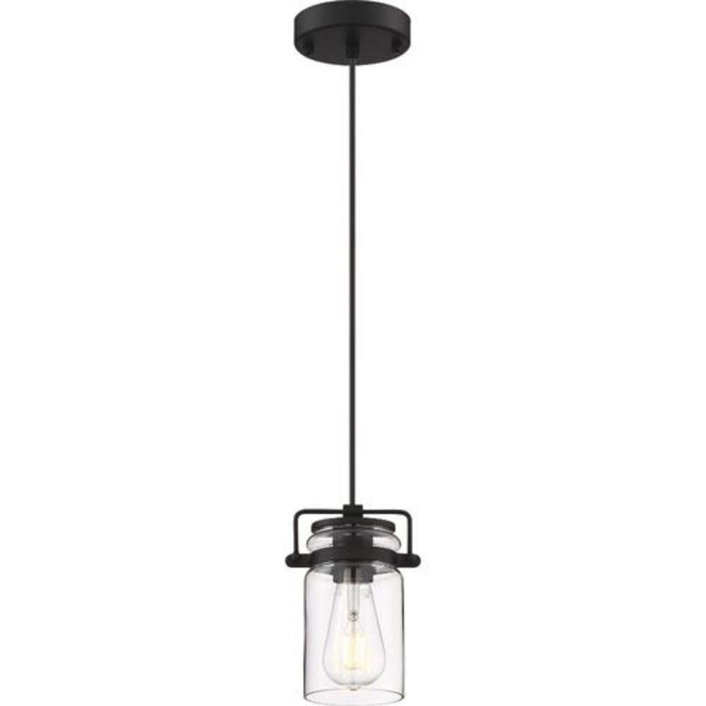 NUVO Matte Black 60W 1-Light Medium E-26 Incandescent Pendant Light 