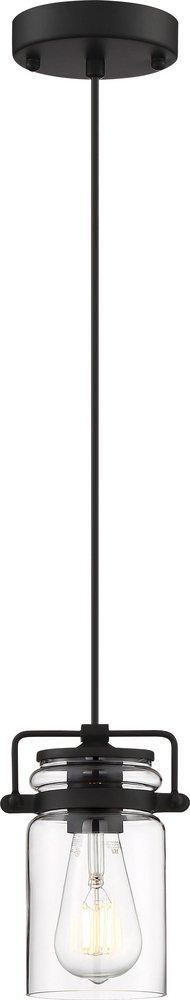 NUVO Matte Black 60W 1-Light Medium E-26 Incandescent Pendant Light 