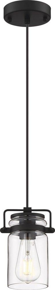NUVO Matte Black 60W 1-Light Medium E-26 Incandescent Pendant Light 