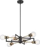 INTENTION; 6 LIGHT; CHANDELIER; WARM BRASS AND BLACK FINISH 