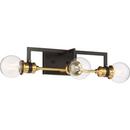NUVO Warm Brass/Black 60W 3-Light Medium E-26 Vanity Fixture 