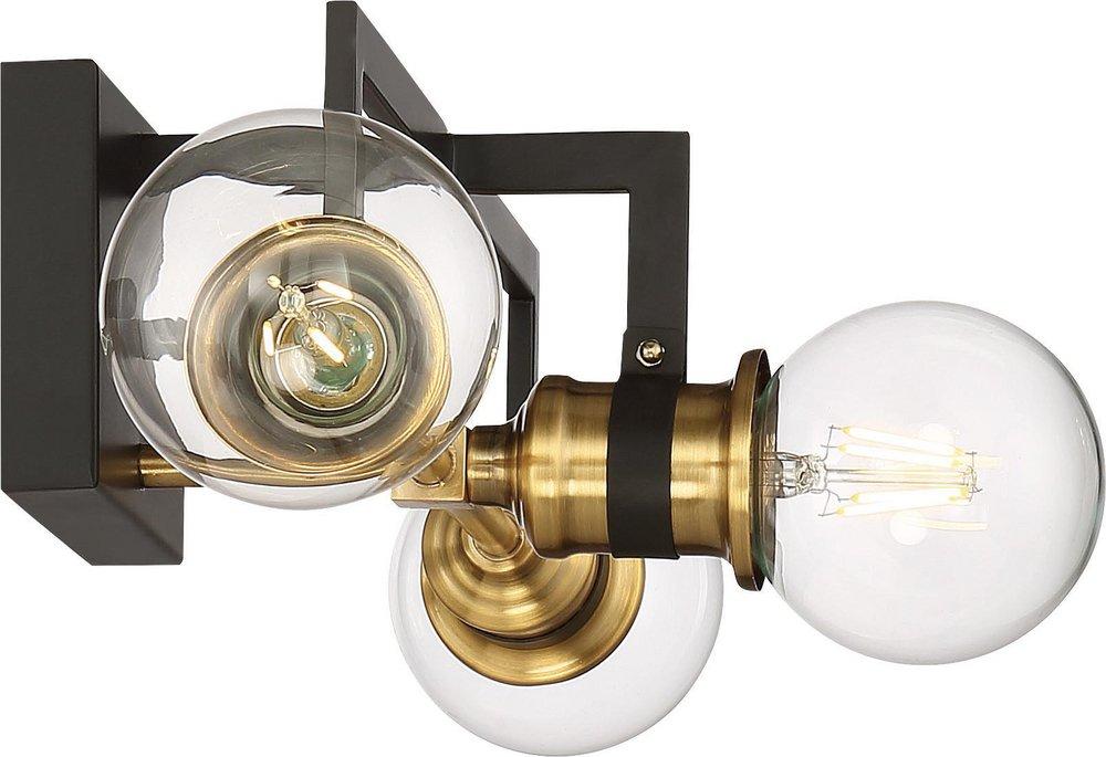 NUVO Warm Brass/Black 60W 3-Light Medium E-26 Vanity Fixture 