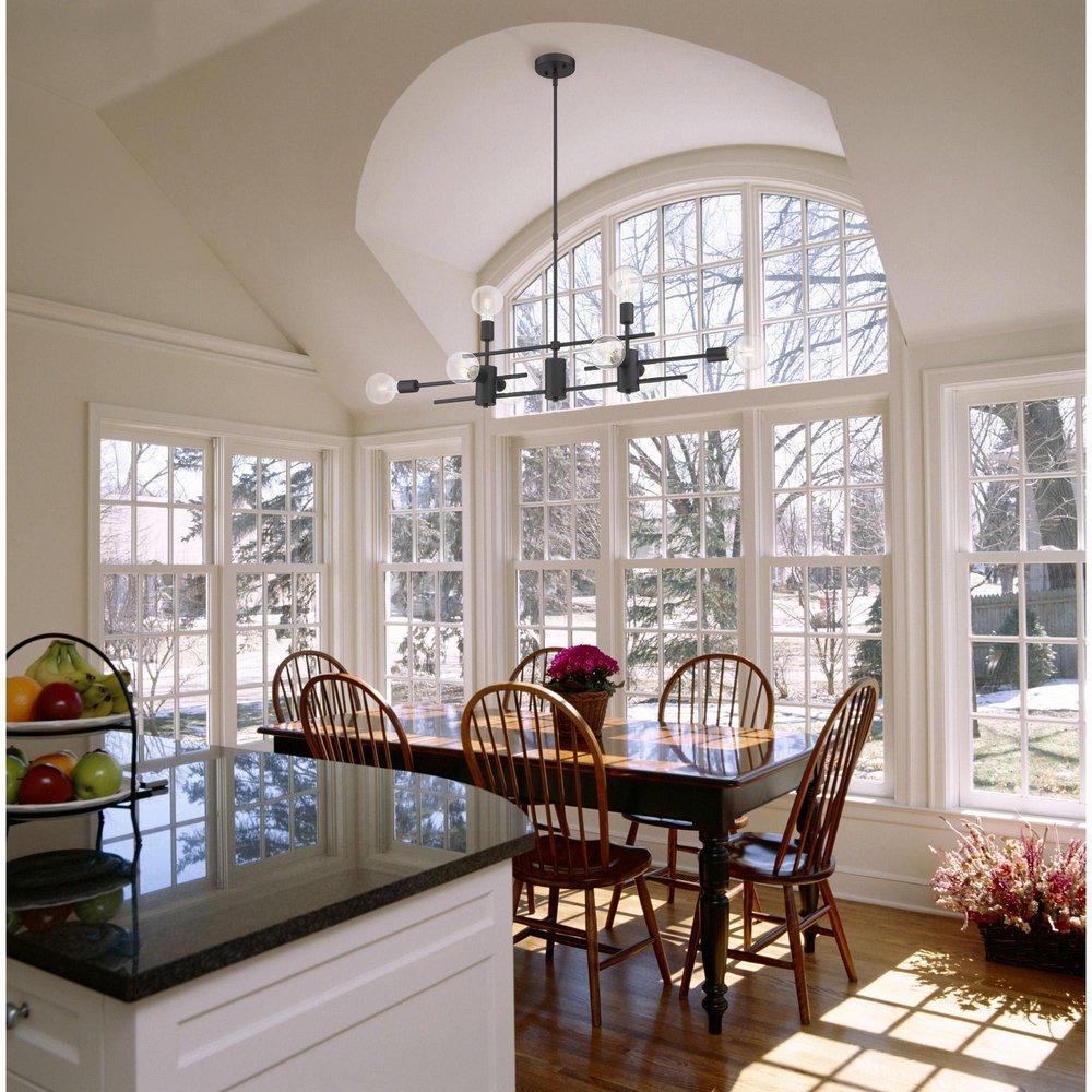 NUVO Black 60W 8-Light Medium E-26 Incandescent Pendant Light 