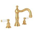 Two Handle Widespread Bathroom Sink Faucet in English Gold
