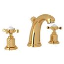 Perrin & Rowe Inca Brass Widespread Bathroom Sink Faucet with Double Cross Handle 