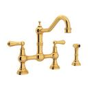 Perrin & Rowe English Gold Two Handle Bridge Kitchen Faucet 