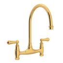 Perrin & Rowe English Gold Bridge Kitchen Faucet 