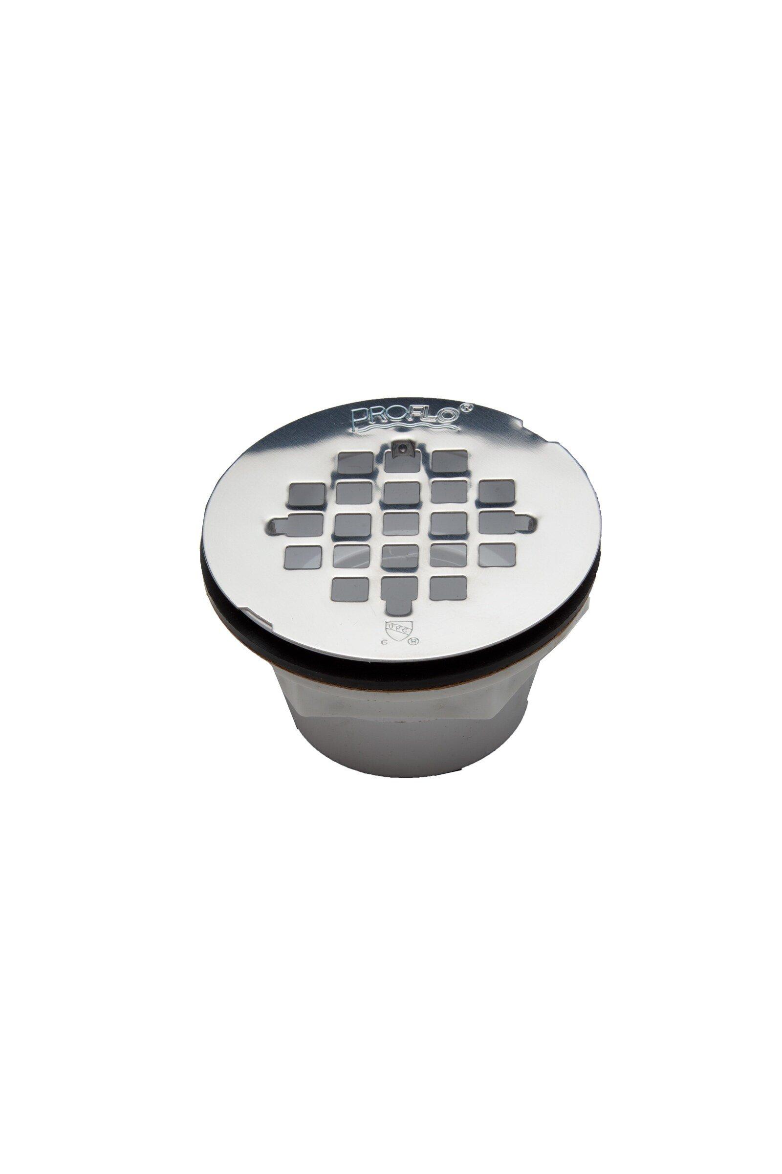 PROFLO&reg; Stainless Steel 2 in. PVC Solvent Weld Shower Drain with Strainer 