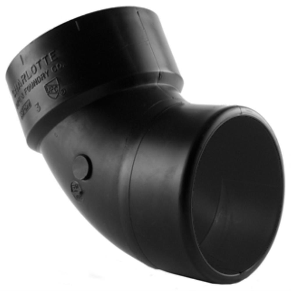 Black ABS DWV 60&deg; Street Elbow 