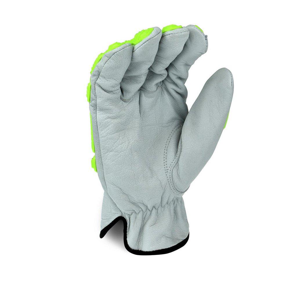 Radians White Aramid Fiber, Glass Fiber, Poly, TPR and Grain Goat Leather Work Gloves in White 