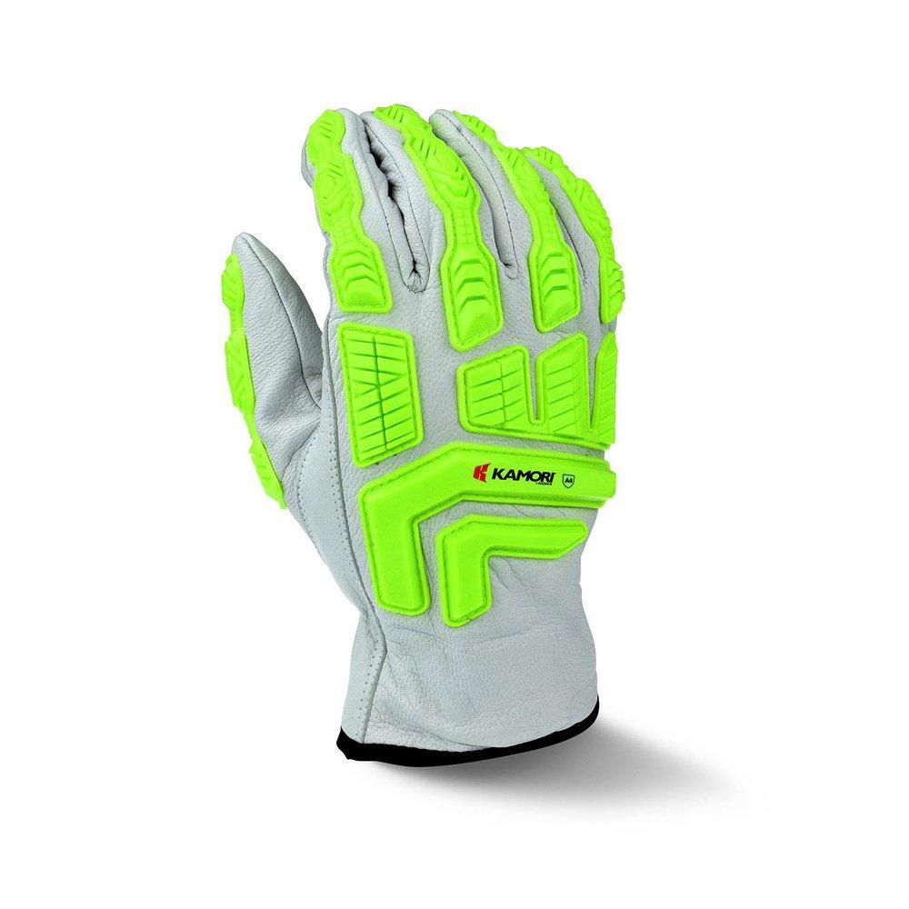 Radians White Aramid Fiber, Glass Fiber, Poly, TPR and Grain Goat Leather Work Gloves in White 