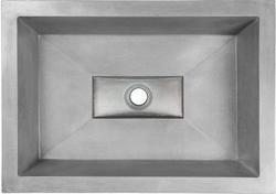 20 in. Dual Mount Rectangular Concrete Bathroom Sink in Grey