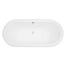 70 - GEOFFREY CAST IRON SKIRTED TUB - POLISHED BRASS DRAIN - ANTIQUE PEWTER 