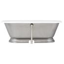 70 - GEOFFREY CAST IRON SKIRTED TUB - POLISHED BRASS DRAIN - ANTIQUE PEWTER 