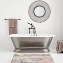 70 - GEOFFREY CAST IRON SKIRTED TUB - POLISHED BRASS DRAIN - ANTIQUE PEWTER 