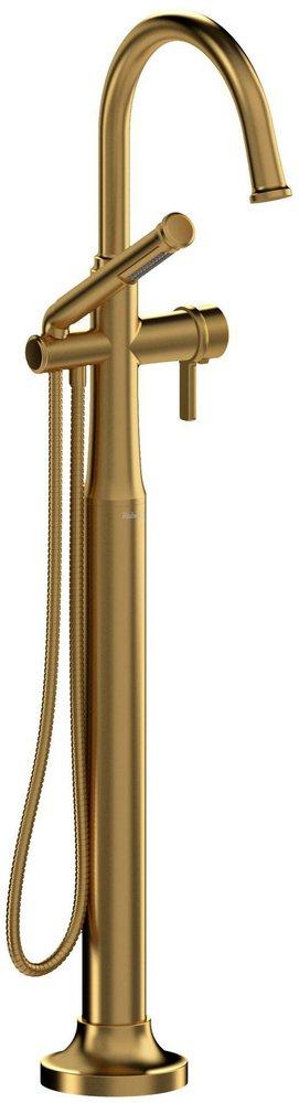 2-way Type T (thermostatic) coaxial floor-mount tub filler with hand shower 