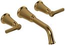Wall Mount Tub Filler in Brushed Gold