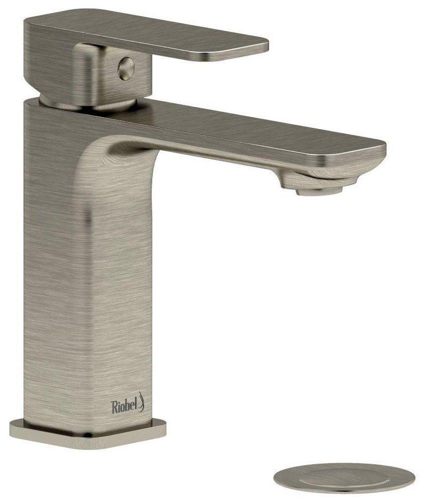 Single Handle Monoblock Bathroom Sink Faucet in Brushed Nickel 
